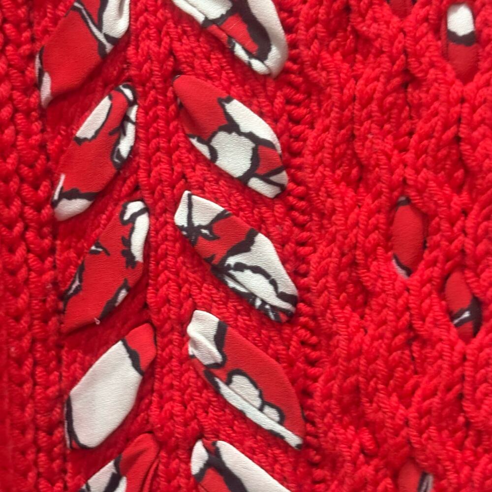 Jason Wu Interlocked Turtleneck Sweater Red‎ Size Large - Picture 6 of 9